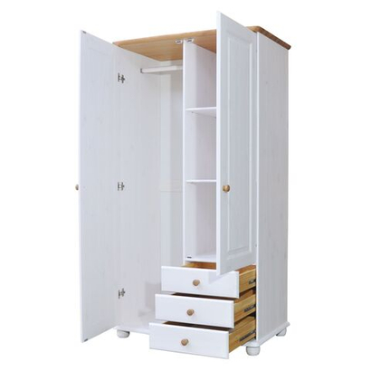 Шкаф 2 двери Фалко из массива сосны, белый