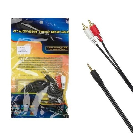Кабель AUX на 2RCA AV18 (позолоченый након.) 1.5м
