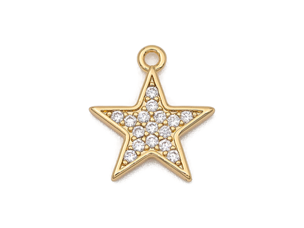 Подвеска "Звезда" 13мм, со стразами