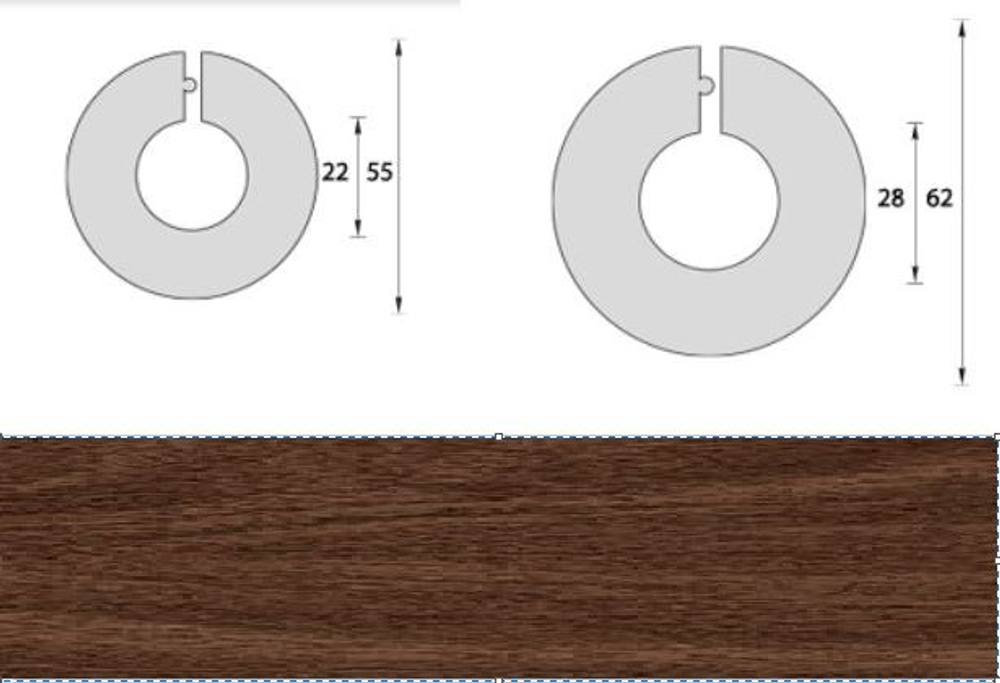 Розетта для труб 28мм "ИД" Орех миланский (3/4")