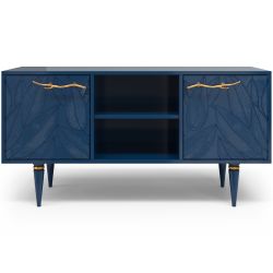 Тумба под ТВ Арт Колор leaves 117см Классик Голд Королевский синий