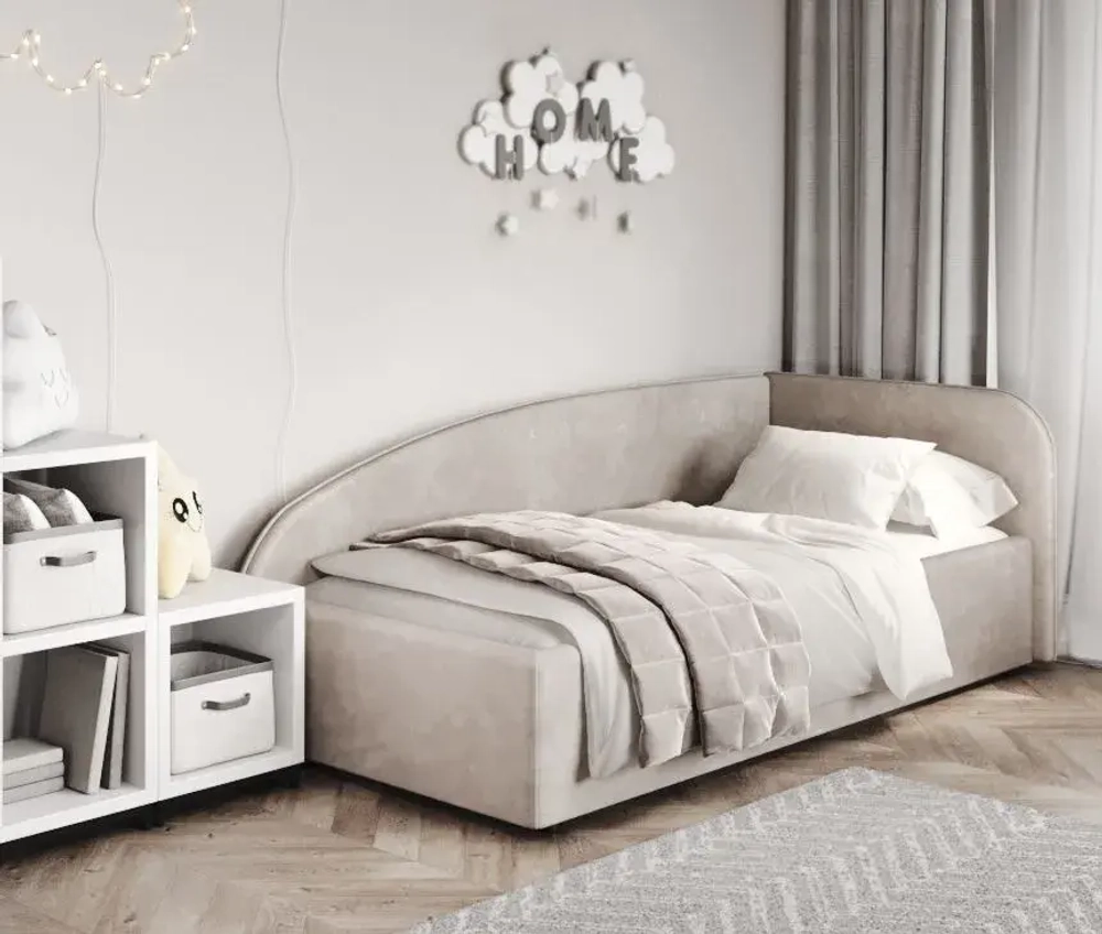 Кровать Элис 90х200 Бежевый Правый Угол