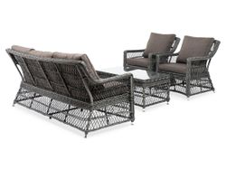 "Гранд Латте" лаунж-зона из искусственного ротанга, цвет графит