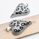 Подвеска Сердце, цвет серебро (родий), размер 32*23 мм, цена за 1 шт