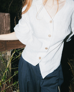 Linen shirt with wide cuffs