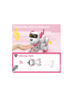 Радиоуправляемый робот-собака Volantex RC Умный друг звук, свет, танцы, розовая