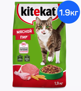 КОРМ KITEKAT МЯСНОЙ ПИР 1.9КГ