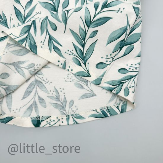 Футболка хлопковая, Зеленые веточки