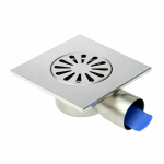 Трап для душа из нерж. 15см*15см прям (верт) TIM BAD021501