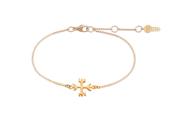 Браслет с вязаной руной Защита, серебро