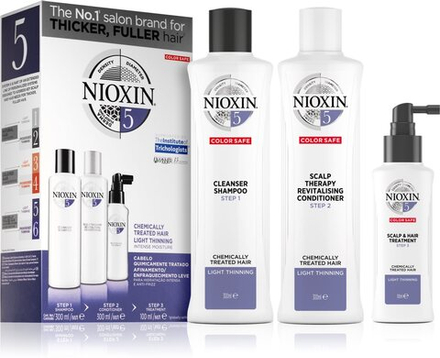 Nioxin System 5 Color Safe Chemically Treated Hair Light Thinning - набор унисекс (для нормального и грубого естественного выпадения волос и после химического ухода) /   / GTIN 8005610502076