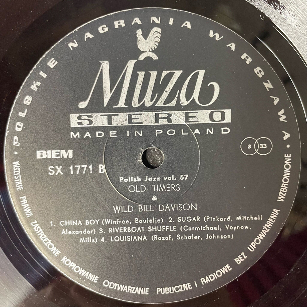 Винтажная виниловая пластинка LP Old Timers With Wild Bill Davison (Польша 1979)