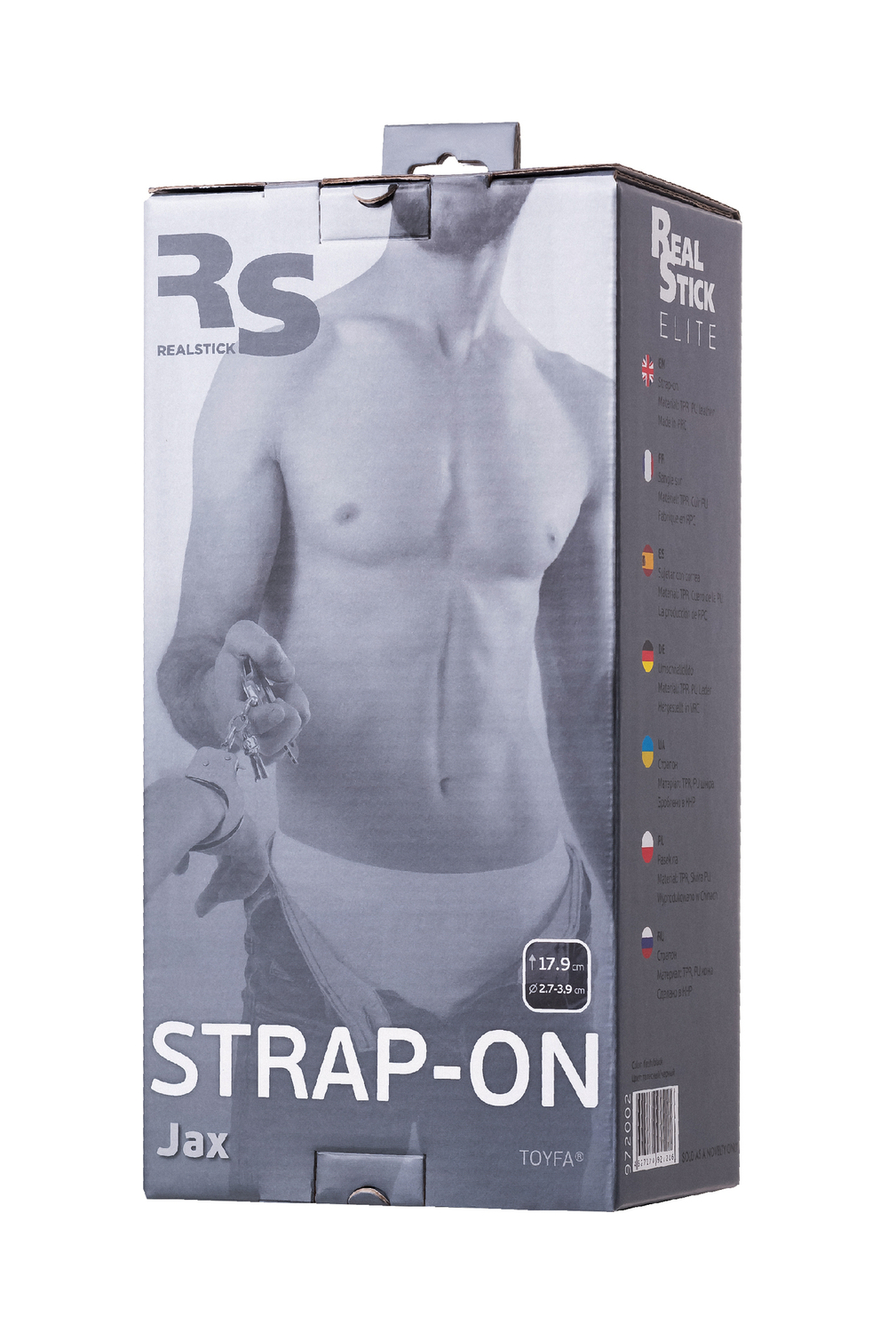 Страпон на креплении RealStick Strap-On Jax, TPR, телесный, 17,9 см