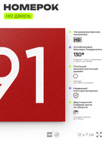 Номер на дверь 691, табличка на дверь для офиса, квартиры, кабинета, аудитории, склада, красная 120х70 мм, Айдентика Технолоджи