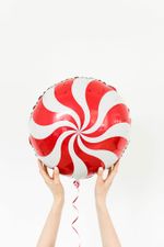 F Шар Круг Красный Леденец конфета 18" / 46 см (БГ-15)