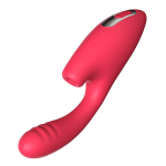 Красный двойной вибростимулятор 20,2см с вакуумом BeYourLover Cardinal TW012A