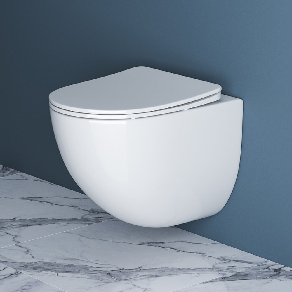 Комплект унитаза с инсталляцией BelBagno Amanda BB051CHR/BB051SC/BB002-80/BB005-PR-CHROME с сиденьем Микролифт и клавишей смыва Хром глянцевый