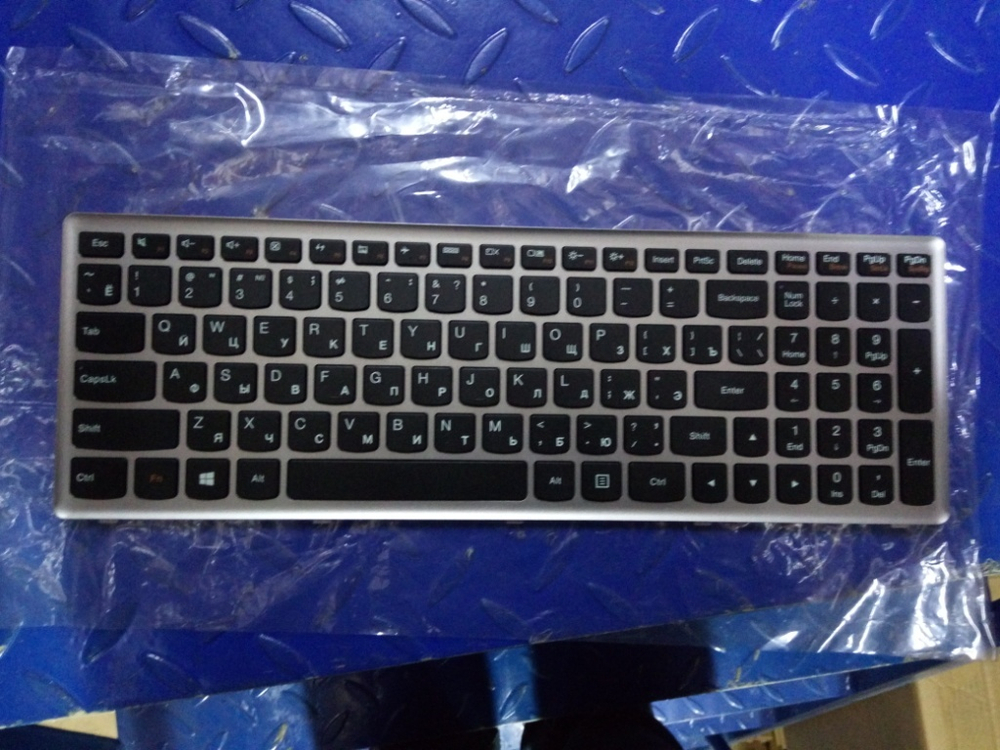 Клавиатура для ноутбука Lenovo Z500/P500 раскладка - русская, без подсветки, серая (25205530), оригинал