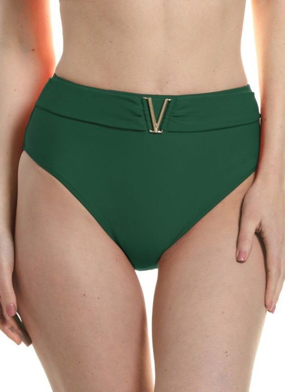 Раздельный купальник Valery: лиф-фашия и высокие плавки (Размер: C/L) (Цвет: зеленый)