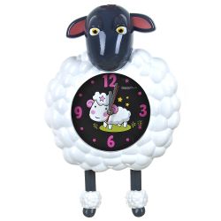 Часы настенные (с маятником) "Овечка" 26,5*9*43см. (5видов) (часы-батарейка 1"АА" в комплект не вход