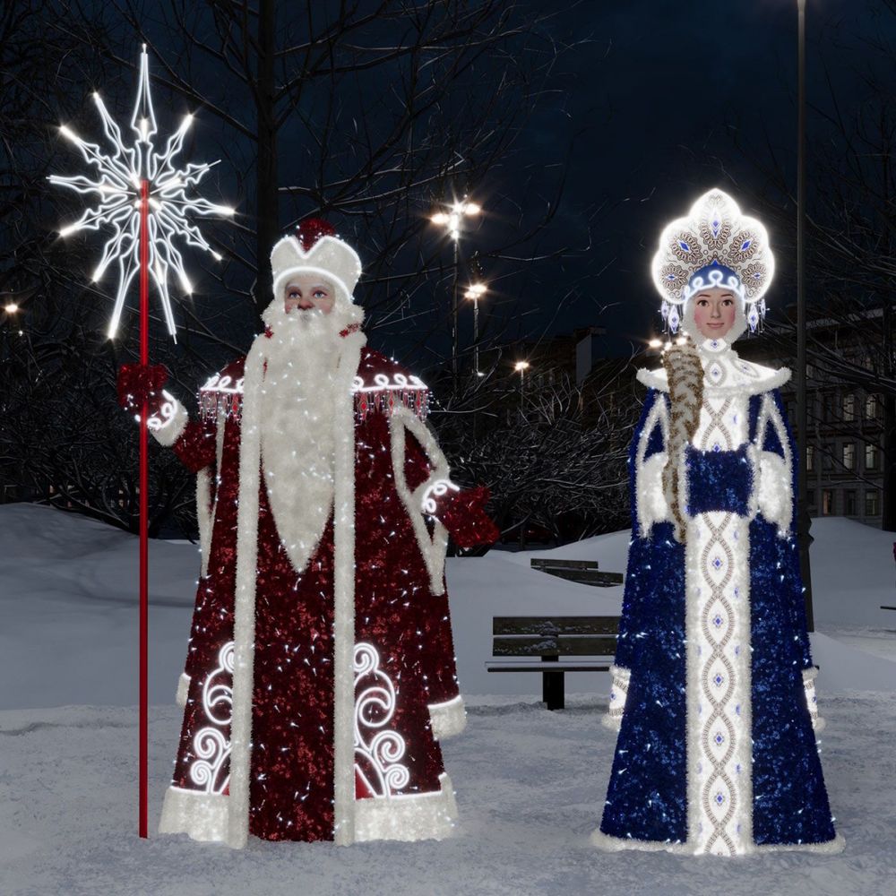 большие фигуры "Дед Мороз и Снегурочка"