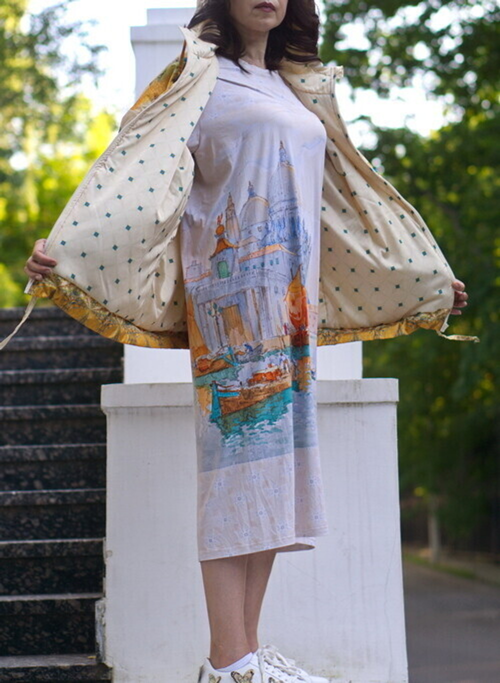 Куртка "Вода и Горы", по мотивам пейзажа китайского художника Гун Сианя