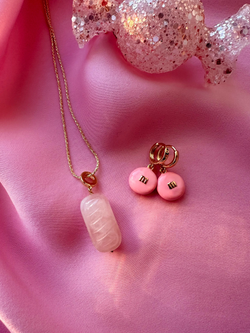 Цепочка Карамель из розового кварца