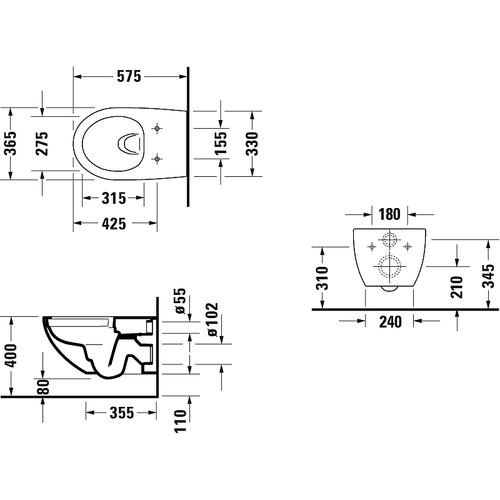 Унитаз Duravit Architec 2572092000 подвесной без сиденья