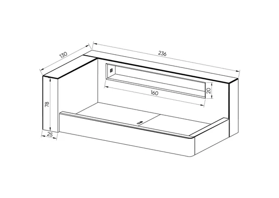 Диван-кровать Cube c нишей L (бежевый, рогожка)