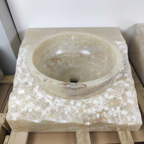 Раковина из оникса Kotak baskom Yellow KBS-61007 50*50*22