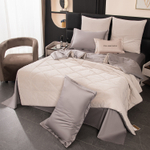 КПБ на резинке Сатин Velvet Premium с Одеялом VPR010, Евро, 4 наволочки, простынь 160*200*25