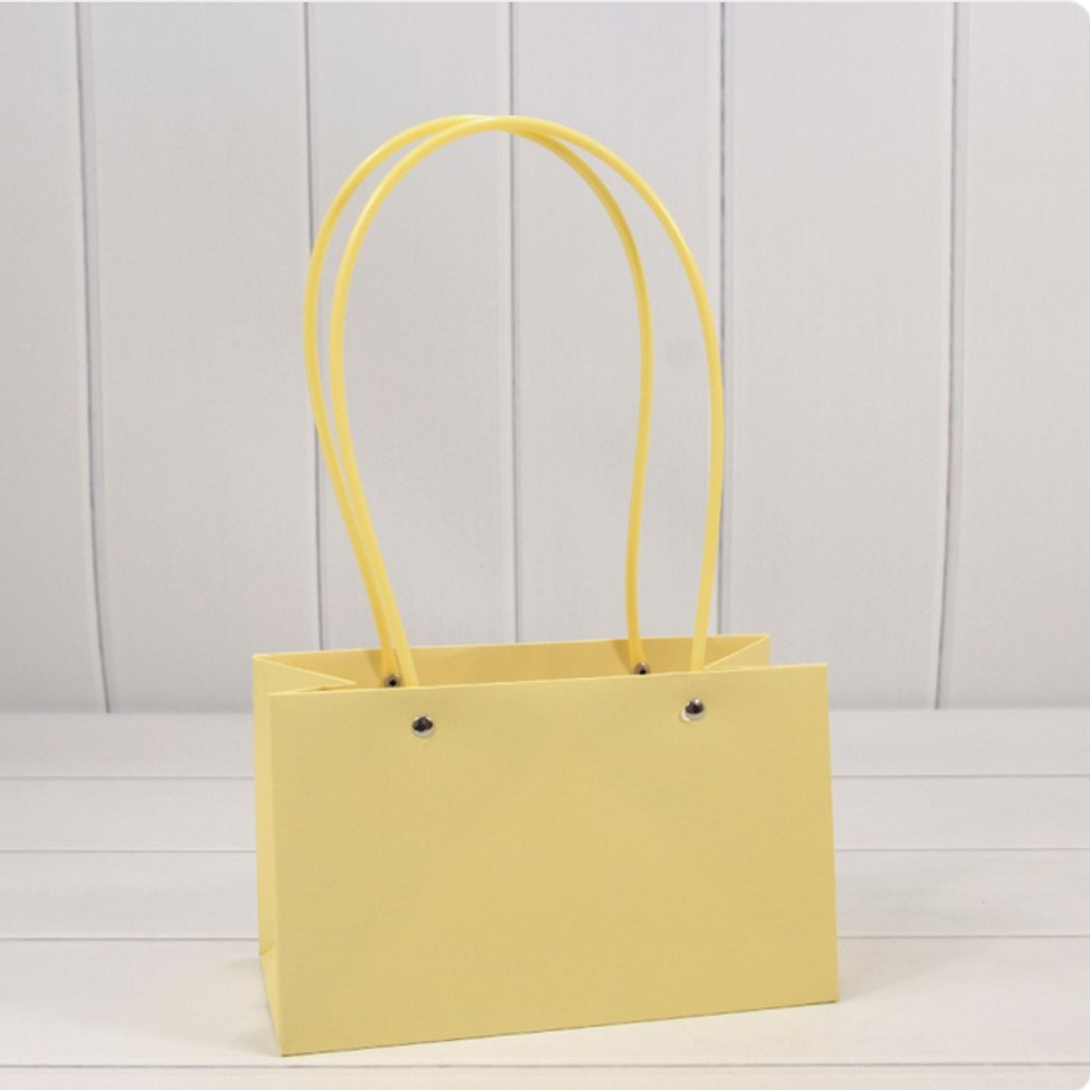 Пакет подарочный 22х13,5х10,5 Ваза для цветов (Желтый)