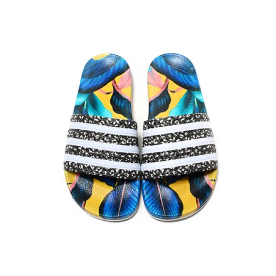 Adidas Adilette Slides 'Tropical Leaf Print'