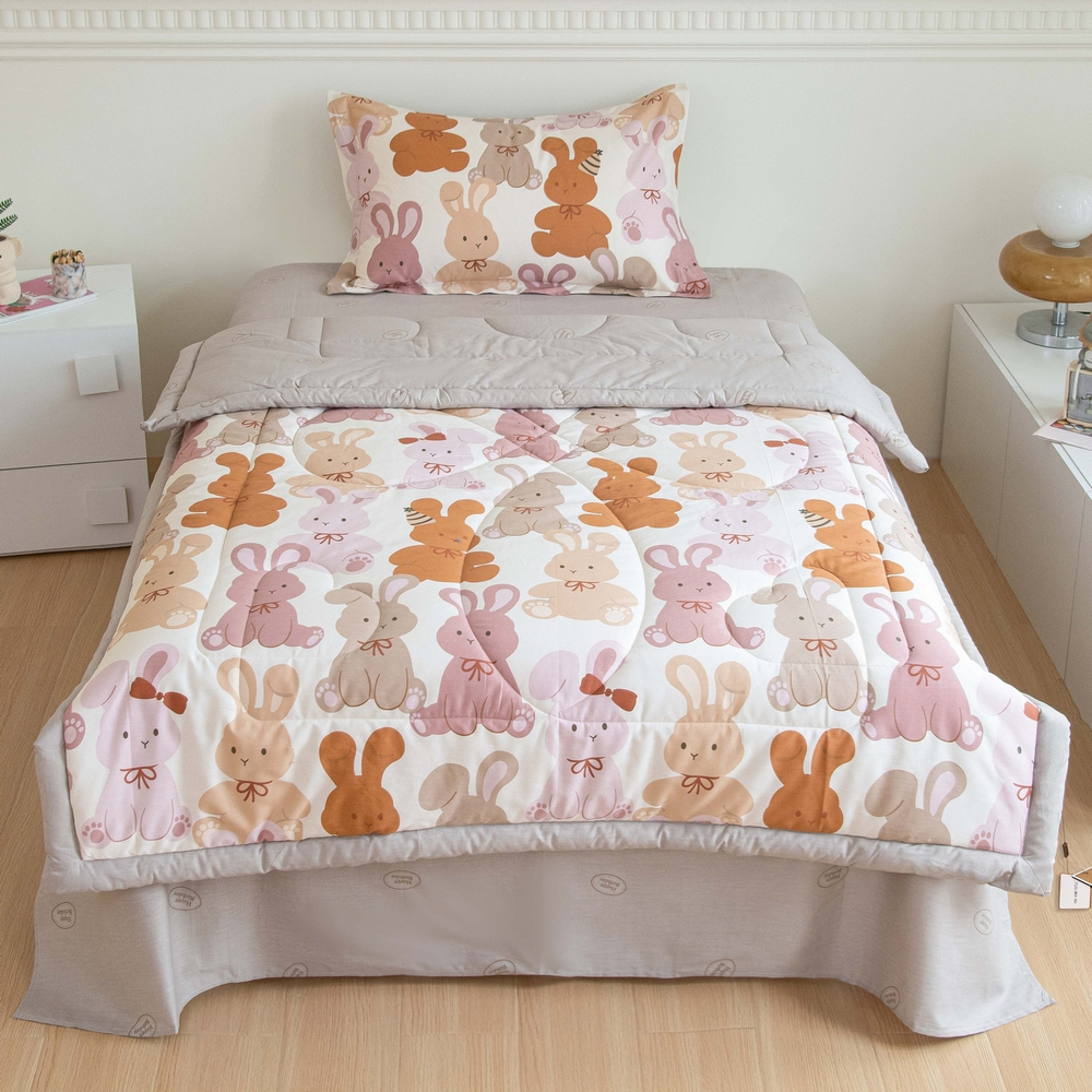 Комплект постельного белья Сатин с Одеялом Young 100% хлопок на резинке OBKR022