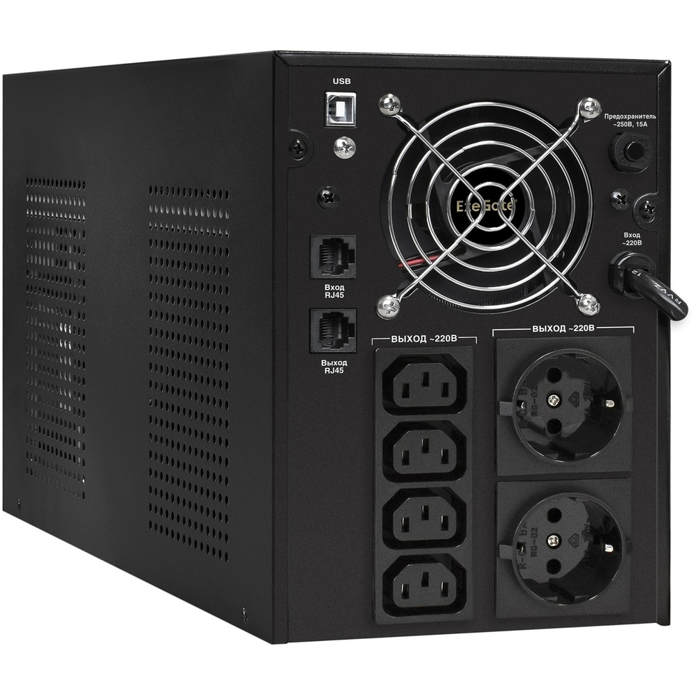 Источник бесперебойного питания Exegate EX292615RUS ИБП ExeGate SpecialPro UNB-3000.LED.AVR.2SH.4C13.RJ.USB &lt;3000VA / 1800W,LED, AVR,2*Schuko+4*C13,RJ45 / 11,USB, металлический корпус, Black&gt;