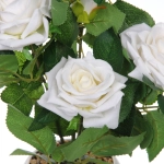 Цветочная композиция «Розовый куст» 42см в горшке, цвет белый