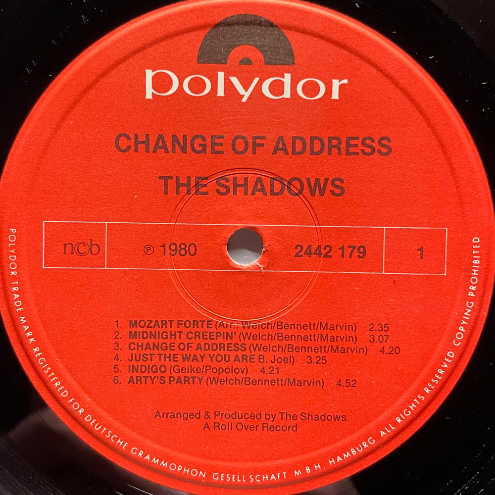 The Shadows ‎– Change Of Address (Скандинавия 1980г.)