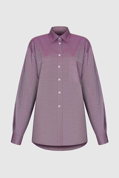 Рубашка из хлопка бордовая