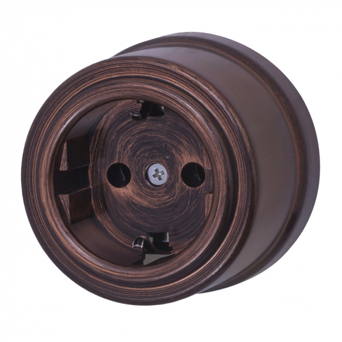 Розетка с З.К., пластик, цвет Медный век B1-101-16