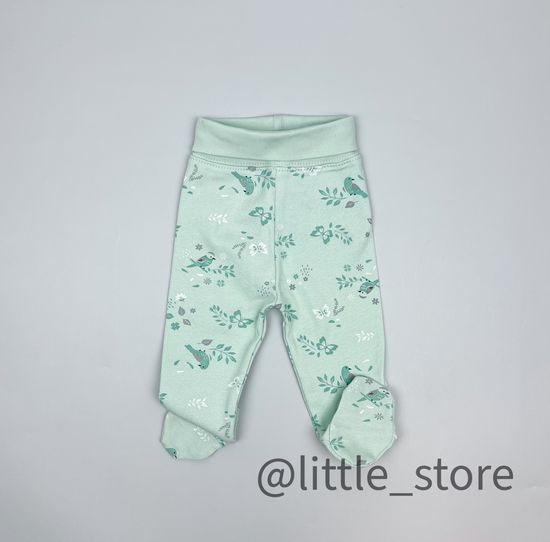 Ползунки хлопковые "Весенняя зелень" дымчатый нефрит