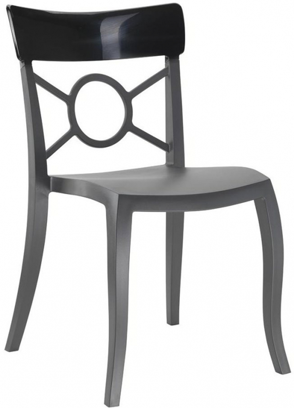 Стул пластиковый Papatya Opera-S, антрацит, черный