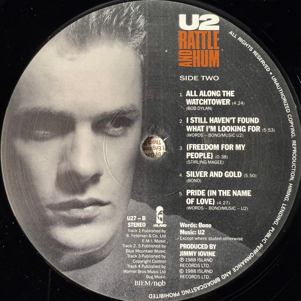 U2 - Rattle And Hum 2LP (Скандинавия 1988г.)