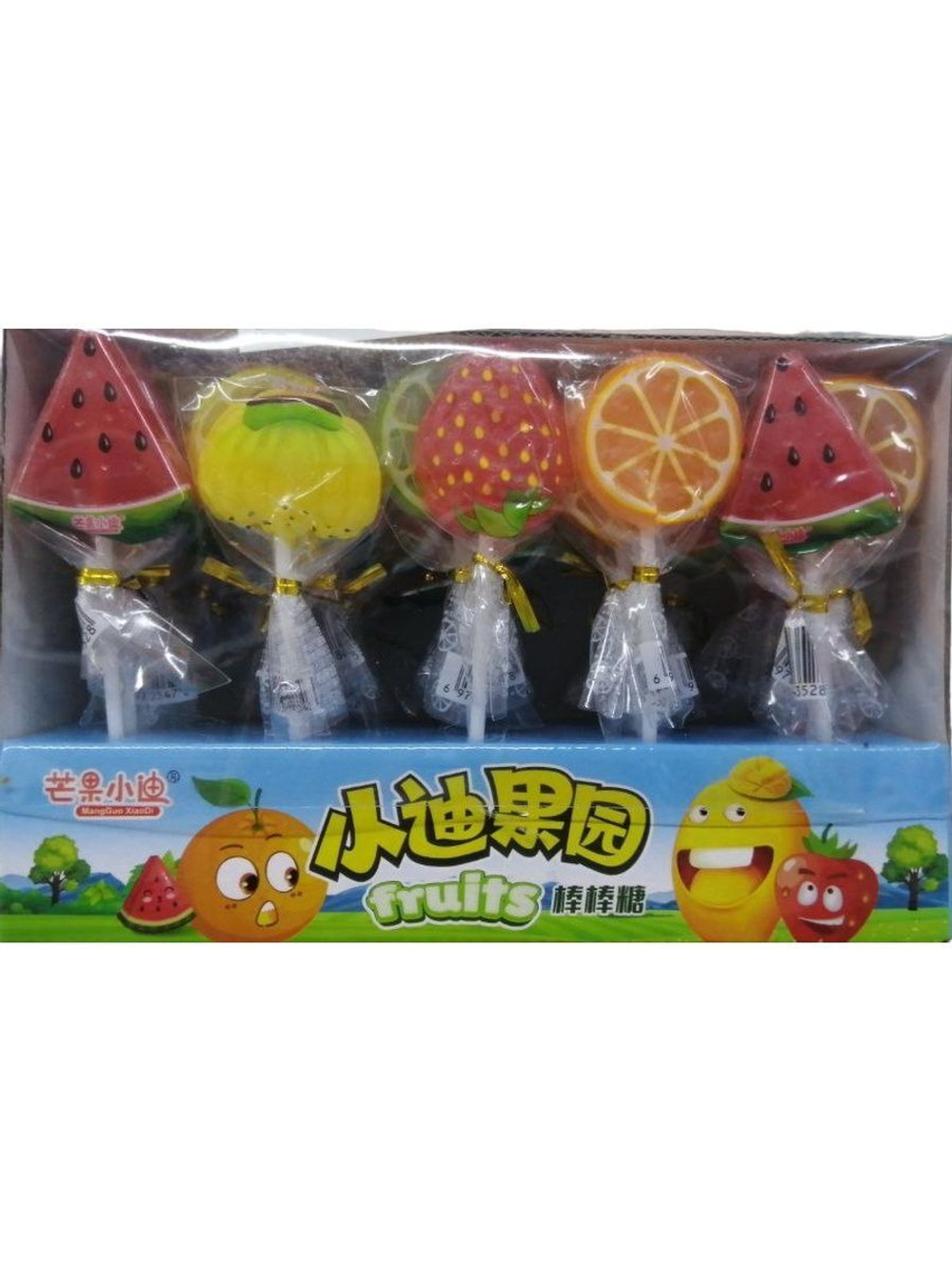 Леденцы на палочке со вкусом фруктов 450 г
