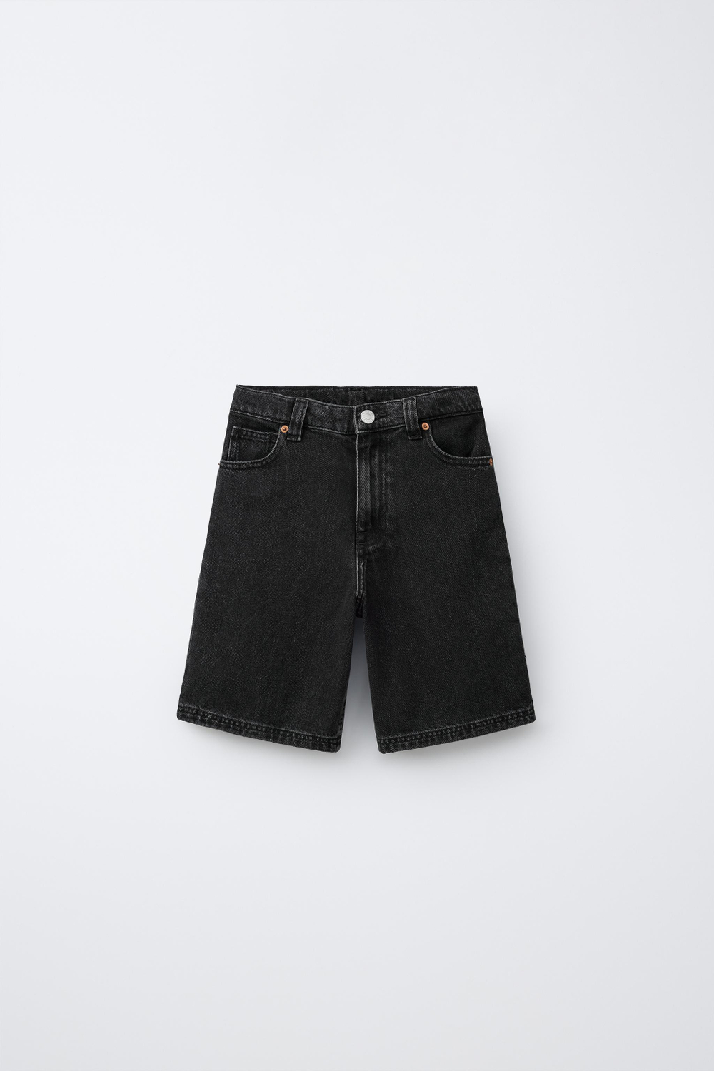 ZARA ДЖИНСОВЫЕ ШОРТЫ RELAXED BAGGY, ЧЕРНЫЙ