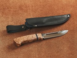 Рыбацкий нож "Барракуда", сталь AUS 8, рукоять стабилизированная карельская береза