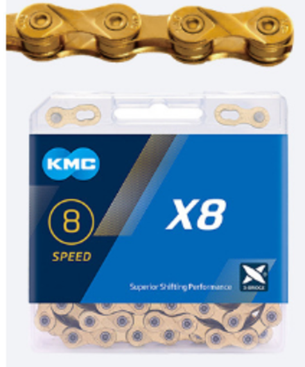 Цепь KMC X8-TI-N 116 links GOLD