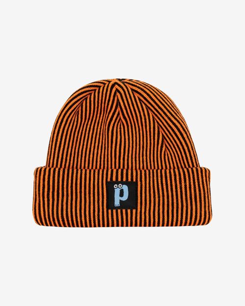 Шапка Postaments Stripes темно-коричневый/ оранжевый
