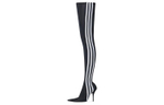 Balenciaga X Adidas Knife Over The Knee Boots "Black White" Women"s