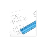Линейка 30 см с держателем, прозрачная, неоновое ассорти