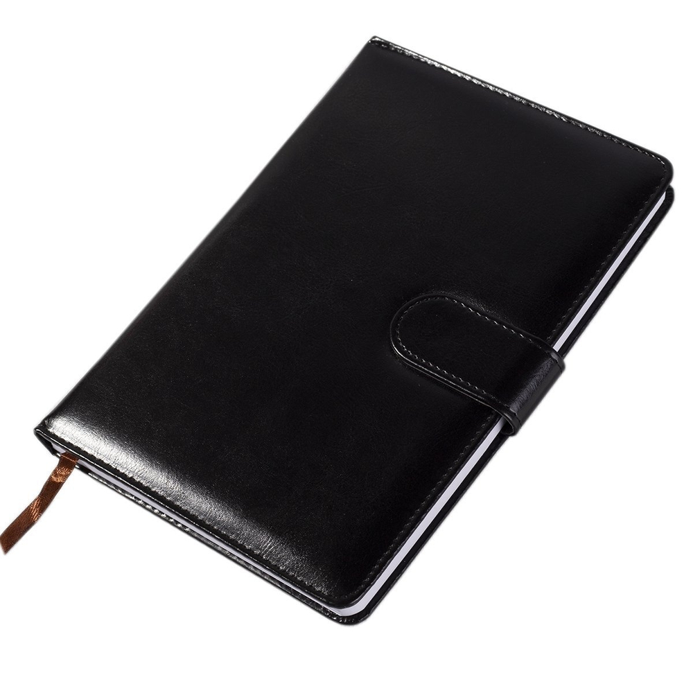 Ежедневник недатированный, А5, Yalong, 7БЦ, иск. кожа, ляссе, клапан на магните, клетка, 110л., чёрный